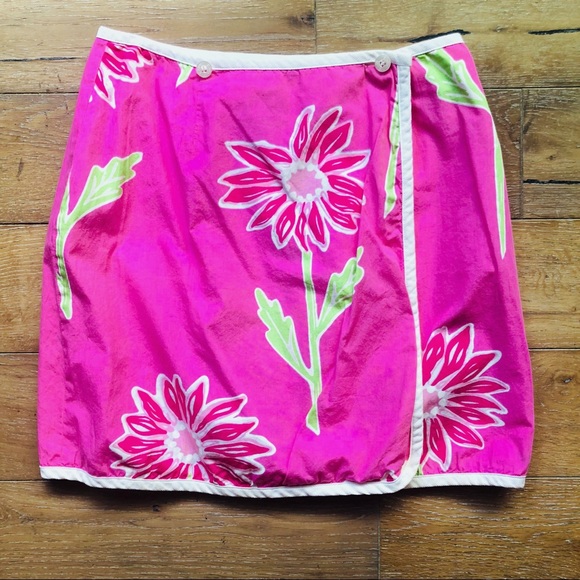 Lilly Pulitzer Dresses & Skirts - Lilly Pulitzer Reversible Pink Daisy Floral Skirt